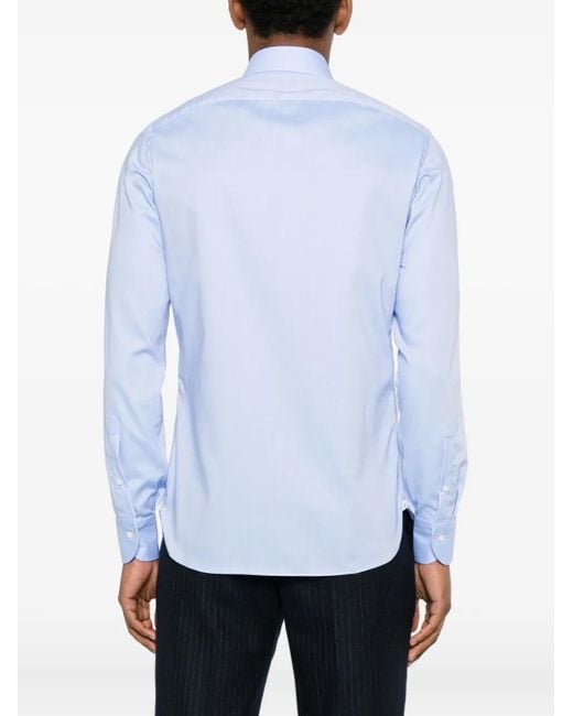 Camicia Con Colletto A Punta di Borriello in Blue da Uomo