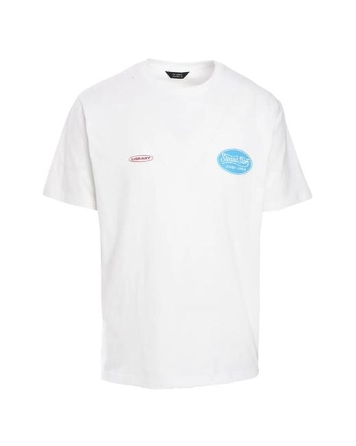 Tee Library White Stupid Story Logo-Print T-Shirt for men