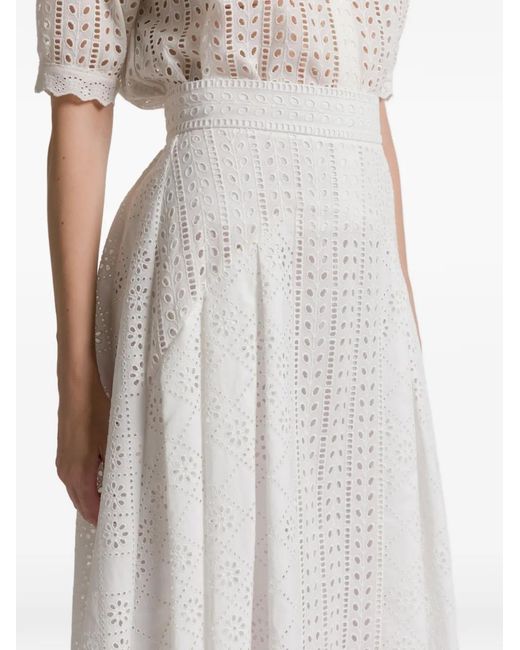 Alberta Ferretti Midi-Rok Met Ringlets in het White