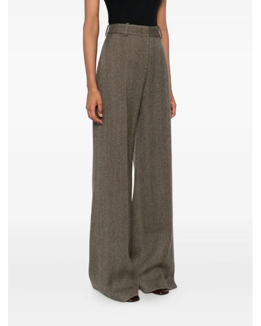 Ermanno Scervino Gray Herringbone Trousers
