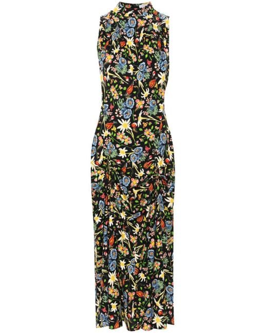 Vivienne Westwood Black Folk Flower-print Midi Dress