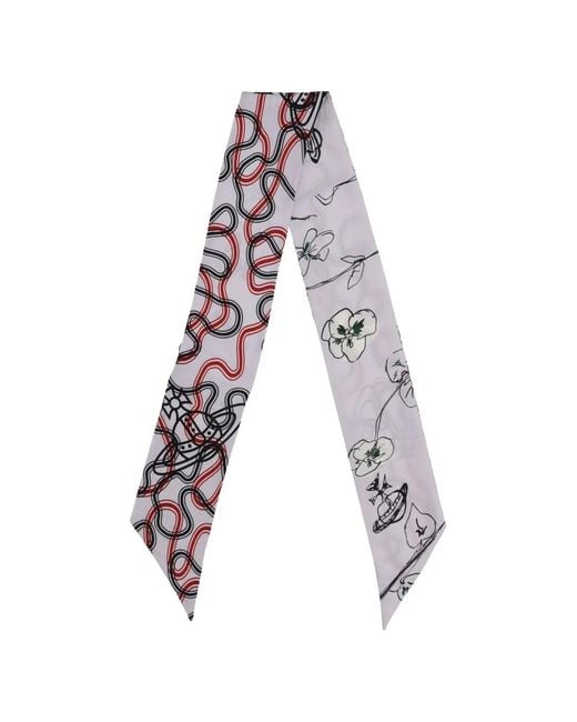 Vivienne Westwood White Orb Floral-Print Scarf