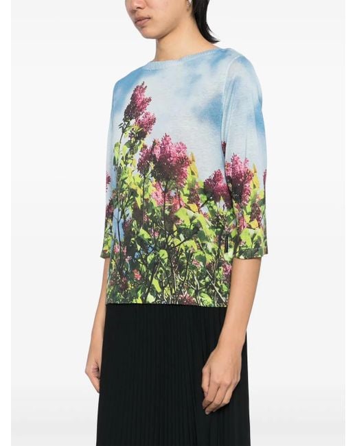 Agnes B. Blue Printed Top