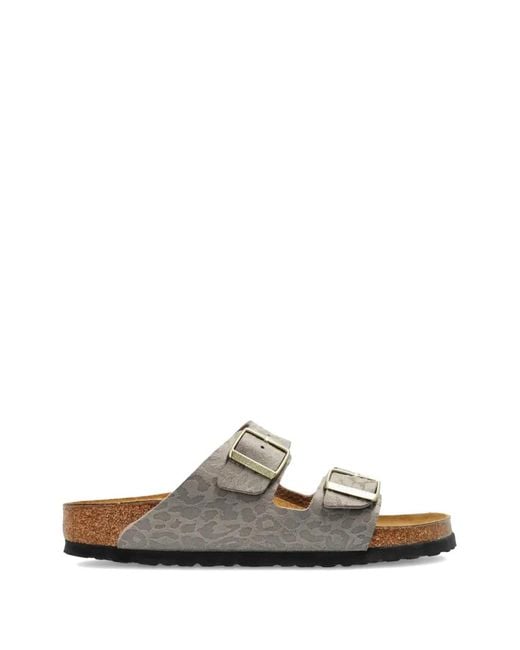 Birkenstock White Arizona Leopard-Print Sandals for men