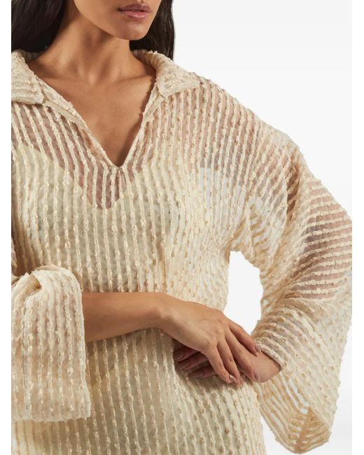 ‎Taller Marmo Natural Sestri Collared Midi Dress