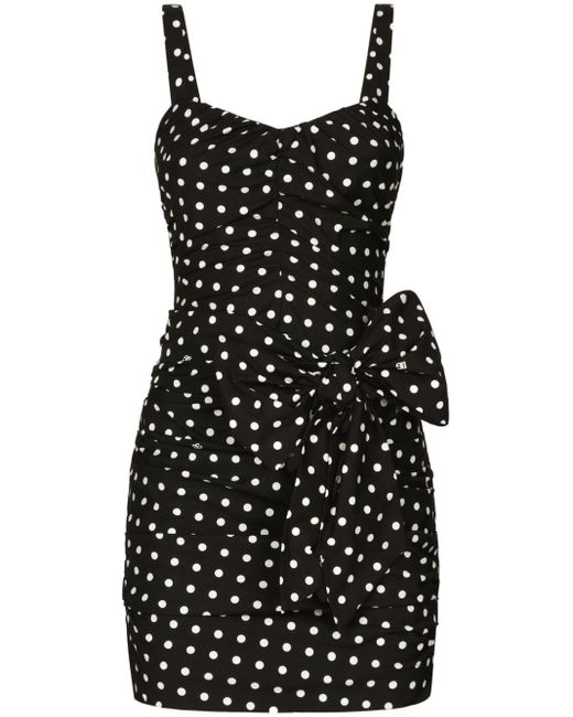 Dolce & Gabbana Black Polka-dot Mini Dress