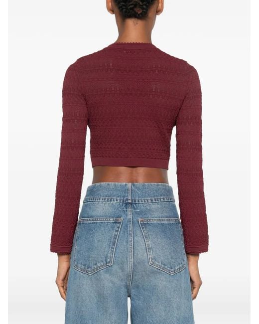 Sandro Red Buttoned Cardigan
