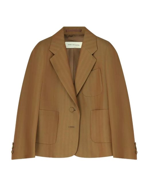 Dries Van Noten Brown Wool Blend Jacket