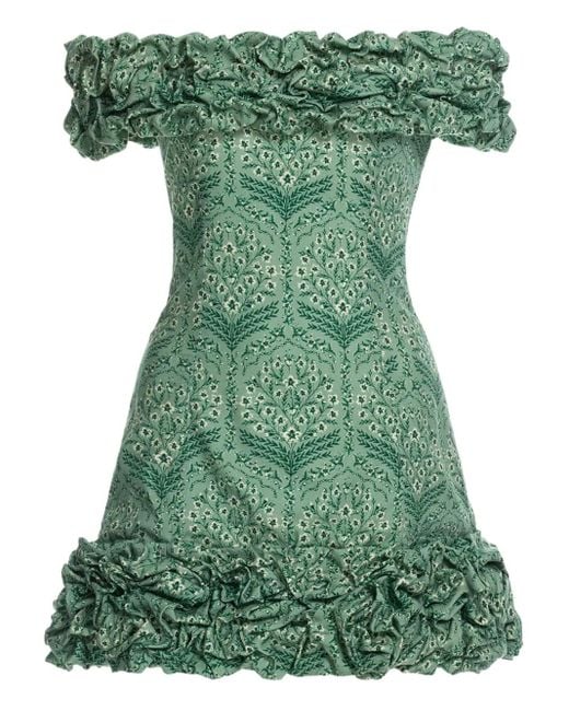 Vestido con estampado floral Agua Bendita de color Green