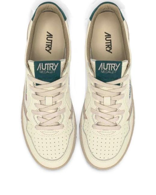 Autry White Medalist Leather Sneakers for men
