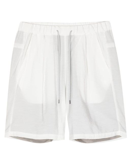 Attachment White Drawstring Bermuda Shorts for men