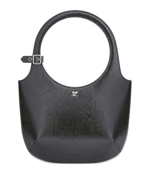 Bolso de mano con diseño curvo Courreges de color Black