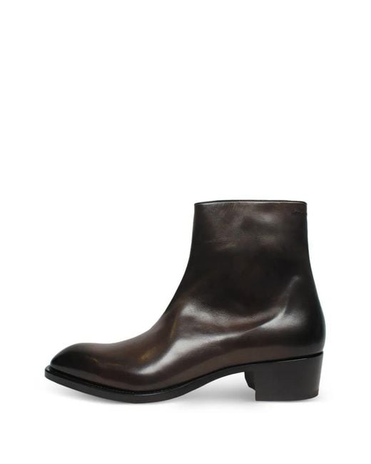 Tom Ford Black Zip Leather Boots for men