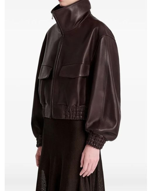 Nour Hammour Brown Ellery Leather Jacket