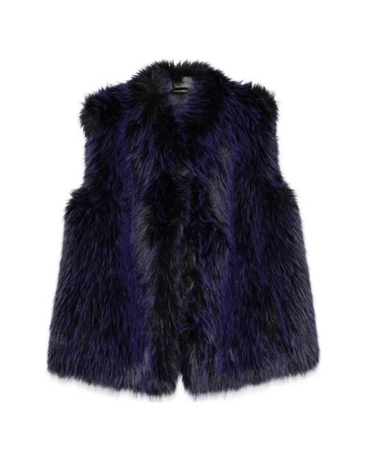 Patrizia Pepe Blue Fluffy Gilet