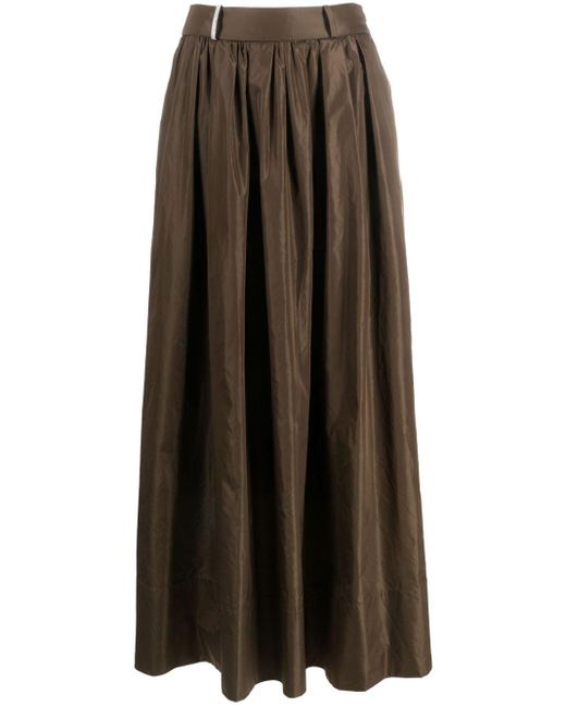 Peserico Brown Faldilla Pleated Long Skirt