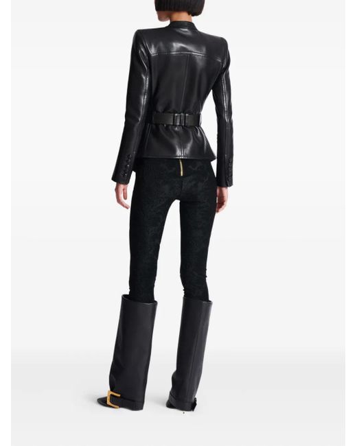 Leather Jackets Balmain de color Black