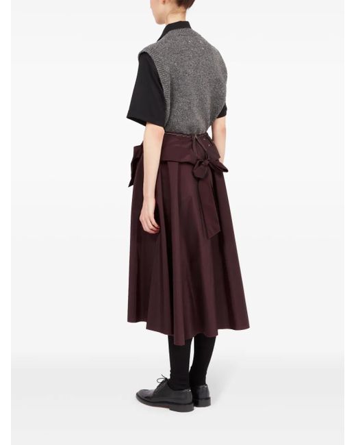 Maison Margiela Purple Burgundy A-Line Midi Skirt