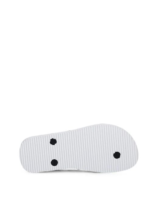 Versace Jeans Couture White Logo-Print Flip-Flops