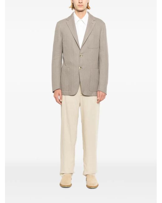 Canali Gray Herringbone Blazer for men