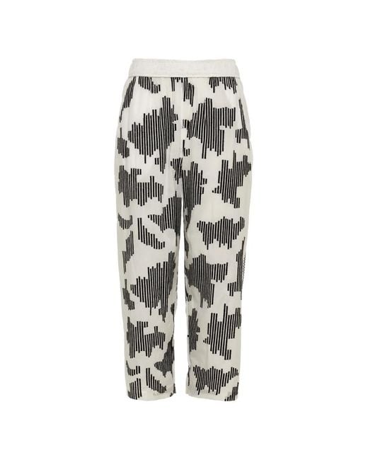 Devotion White Orenda Patterned Cropped Trousers
