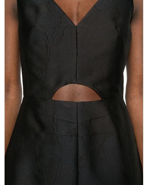 Emilia Wickstead Midi-jurk Met V-hals in het Black