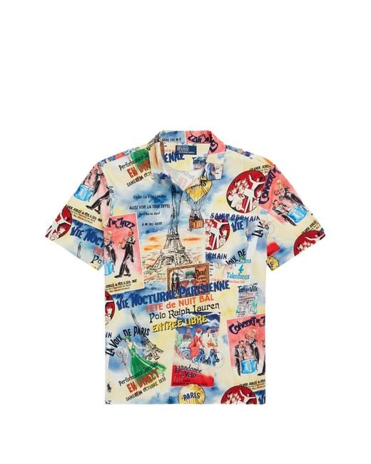 Polo Ralph Lauren Blue Graphic-Print Polo Shirt for men