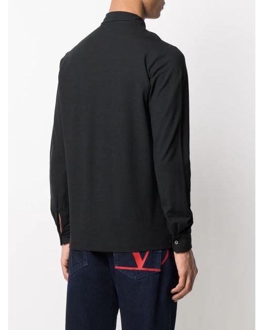 Zanone Black Regular-Fit Cotton Shirt for men