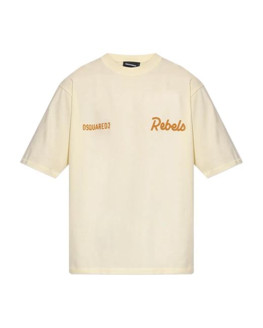DSquared² Natural T-Shirt With Logo for men