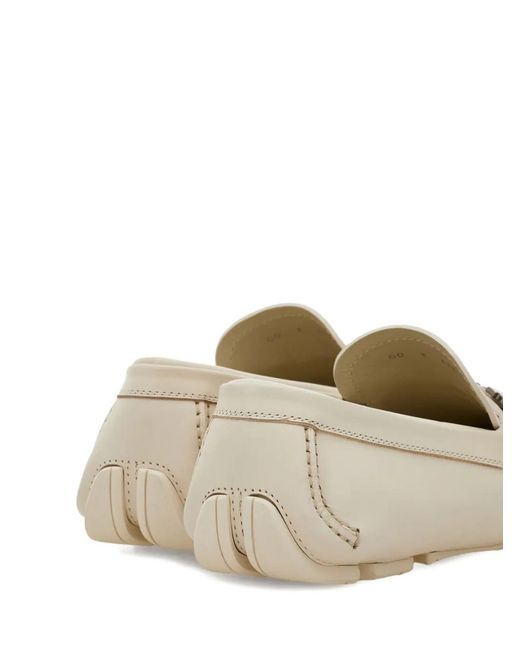 Ferragamo White Woven-Strap Gancini-Ornament Loafers for men