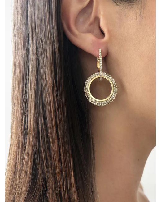 Hzmer Jewelry Metallic Rhinestone-Embellished Earrings