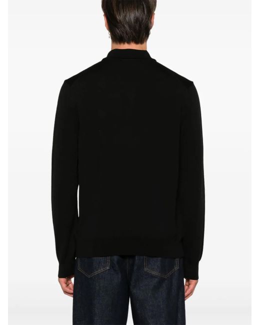 Maison Kitsuné Black Bold Fox Head Patch Polo Jumper for men