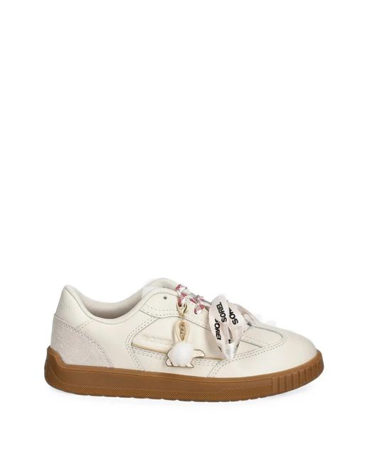 Sorel White Ona Drift Lx Logo-Lace Panelled Sneakers
