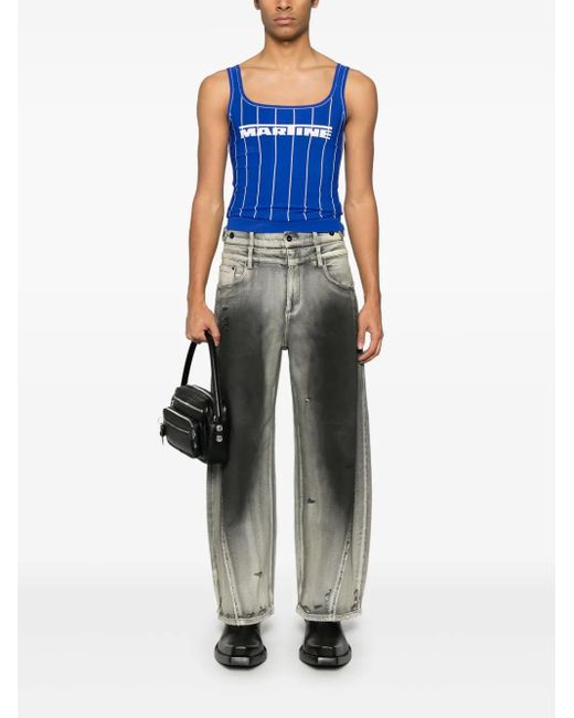Martine Rose Blue Logo-Print Vest