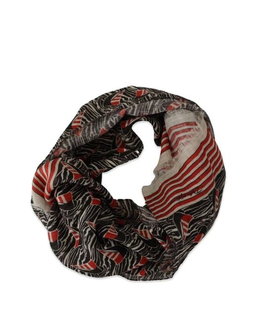 Dolce & Gabbana White Zebra-Print Sailboat-Stripe Scarf for men
