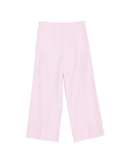 ROSSO35 Pink Wide-Leg Pantalo Trousers