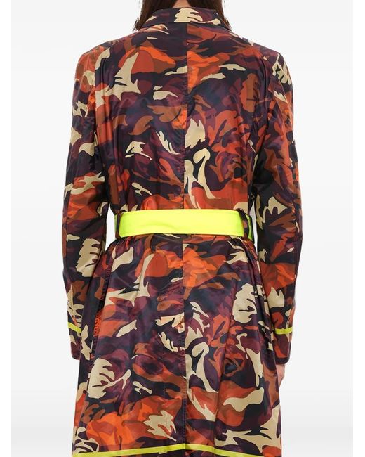 McQueen Red Camouflage-Print Belted Coat for men