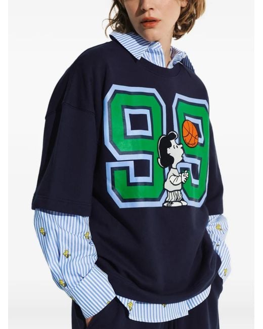 Essentiel Antwerp Blue Peanuts Lucy Graphic-Print Sweatshirt