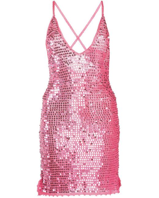 retroféte Elliana Sequin-embellished Minidress in Pink | Lyst Canada