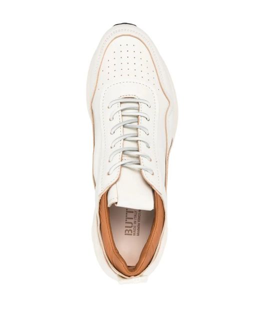 Buttero White Vinci Low-Top Leather Sneakers for men
