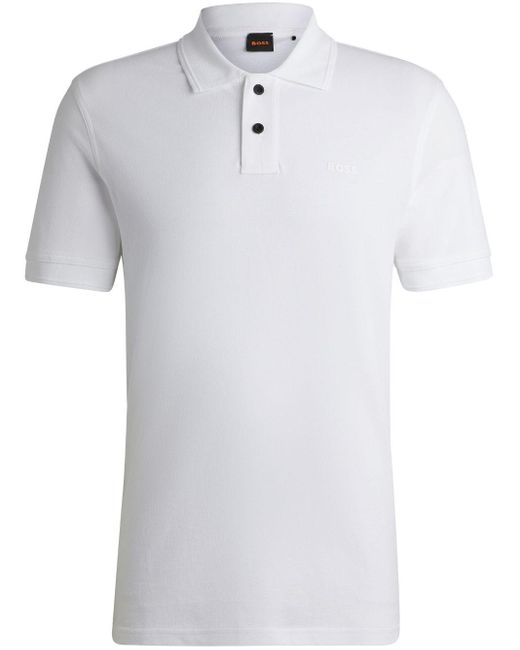 Boss Poloshirt Met Logoprint in het White voor heren