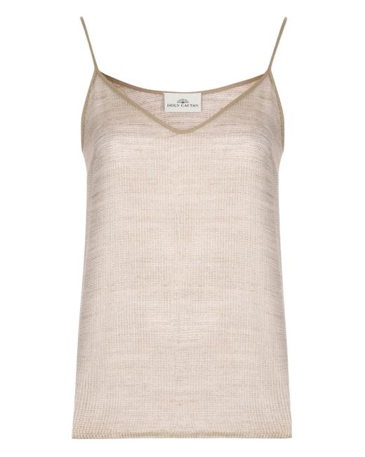Holy Caftan Natural V-Neck Top