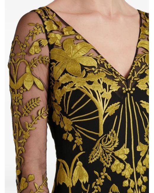 Temperley London Green Robe Longue Thisbe À Col V