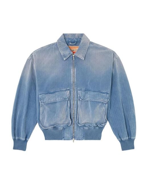 DIESEL D-Kurz Zip-Front Denim Jacket in Blue | Lyst