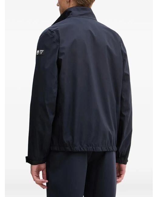 Guess Blue Logo-Patch Zip-Up Jacket for men