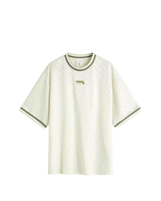 Maison Kitsuné White Logo-Detail Crew-Neck T-Shirt for men
