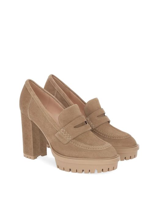 Gianvito Rossi Brown Barry Platform Pumps