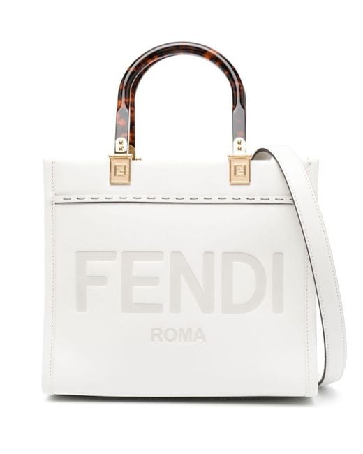 Fendi White Sunshine Klein Tasche