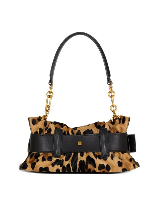 Balmain Black Mini Leopard Anthem Shoulder Bag