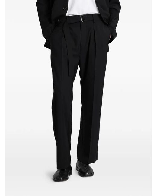 Attachment Black Belted Pleated Trousers for men